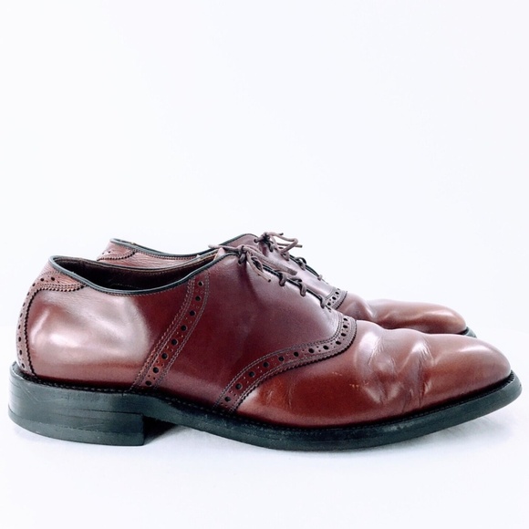 Allen Edmonds Vtg Leather Polo Saddle Shoe Burgundy Corrected Grain Sz 10.5 C - Picture 1 of 16